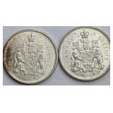 CDN 1965 Silver 50 Cents Coins