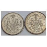 1963 CDN Silver 50 Cents Coins