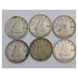 CDN George VI Silver 10-Cent Coins, 1942-1949