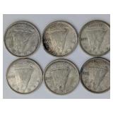 CDN Silver 10-Cent Coins, George VI, 1942-1947