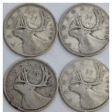 CDN Silver 25-Cent Coins, 1939-1944