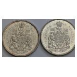 CDN 1966 Silver 50-Cent Coins
