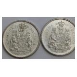 1966 CDN 50 Cents .800 Silver Coins