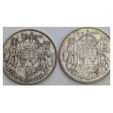 CDN 1951 Silver 50 Cents Coins