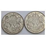 CDN 1951 Silver 50 Cents Coins