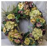 Hydrangea and Rose Floral Wreath