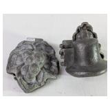 Antique Cast Pewter Hinged Ice Cream Moulds