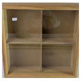 Natural Wood Display Case with Sliding Glass Front