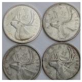 CDN Silver 25-Cent Coins, 1953-1964