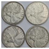 CDN Silver 25-Cent Coins, 1954-1964