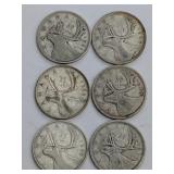 CDN Silver 25-Cent Coins, 1937-1950
