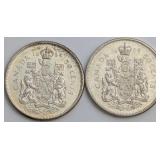 CDN 1964 Silver 50 Cents Coins