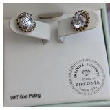 GP Sterling Silver & CZ Stud Earrings
