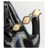 Sterling Silver and Cream Inlay Bracelet