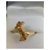 GP Sterling Silver Citrine Dress Ring