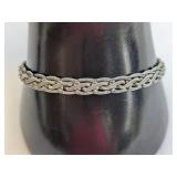 Braided Link Bracelet in Silver Tone