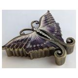 Enameled Inset Butterfly Trinket Box