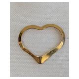 14 KT Gold Open Heart Pendant Slide