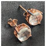 Sigal GP Sterling Silver & CZ Stud Earrings