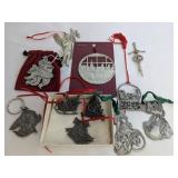12 Cast Pewter Ornaments