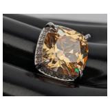 Sterling Silver Halo Cocktail Ring