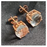 Sigal GP Sterling Silver & CZ Stud Earrings