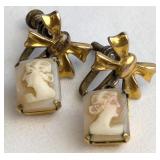 Sterling Silver Cameo Earrings