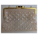 Golden Beaded Evening Handbag