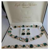 Fifth Ave Green Stone Jewelry Set