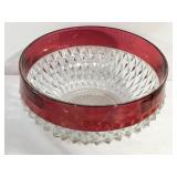 Ruby Pressed Glass Center Bowl