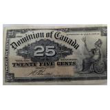 1900 Canada Twenty-Five Cent Dominion Shinplaster