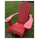 Red Poly-Lumber Adirondack Chair
