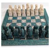 Mexican Cast Composite Mesoamerican Style Chess Se