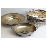 A Trio of Silver-Plated Decorative Table Vessels