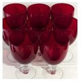 Ruby Red Glass Water Goblets