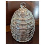 Crystal beehive honey pot