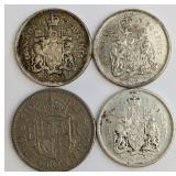 CA Silver 50 Cent Coins & UK Half Crown