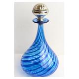 Murano Style Mezza Filigrana Art Glass Decanter