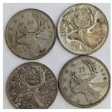 CA King George VI Silver 25-Cent Coins