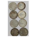 CA 10-Cent & UK Sixpence Coins