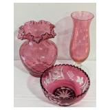 Cranberry Glass Decorative Items