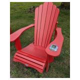 Red Poly-Lumber Adirondack Chair