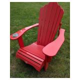 Red Poly-Lumber Adirondack Chair