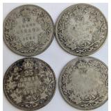 CA George V Silver 25-Cent Coins