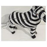 Beaded Wire Zebra Figurine