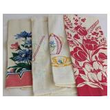 VTG printed & embroidered tea towels