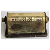Brass Plated Perpetual Rotary Desk Calendar