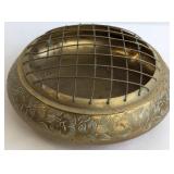 Etched Brass Rose Bowl W FROG