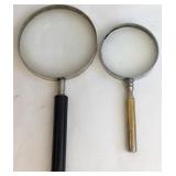 Two vintage magnifying glasses