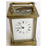French Brass Corniche Carriage Clock